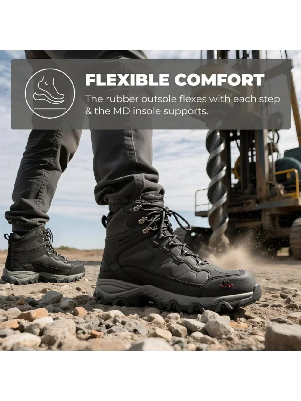 Men's Waterproof Steel Toe Work Boots | Durable, Slip-Resistant, Comfortable